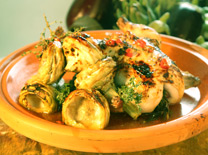 טאג'ין ארטישוקים ועוף של לחם ארז