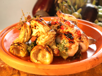 טאג'ין ארטישוקים ועוף של לחם ארז