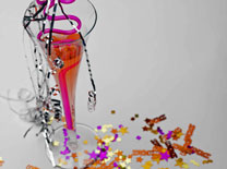 סילבסטר עם אוכל והמון שתיה בפעמון