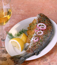מנות דגים טריות במסעדת אוליב ליף בתל אביב